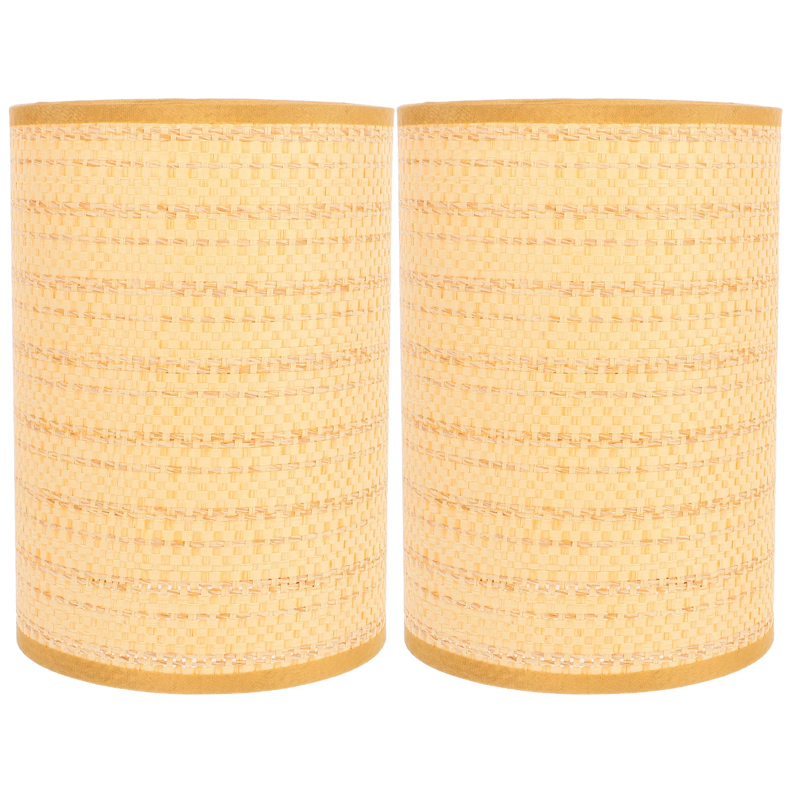 

2pcs Rattan Shades E27/E14 Floor Lamp Shade Replacement Woven Drum For Table Lamp Bohemian Decor Long Rustic Lighting Accessory