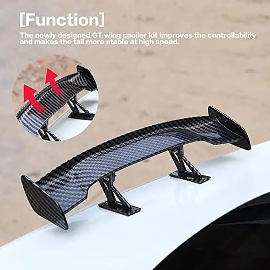 Universal mini spoiler Car Tail Wing Carbon Fiber Look Mini Modified Tail Wings Model Auto Styling Decoration Car Accessories