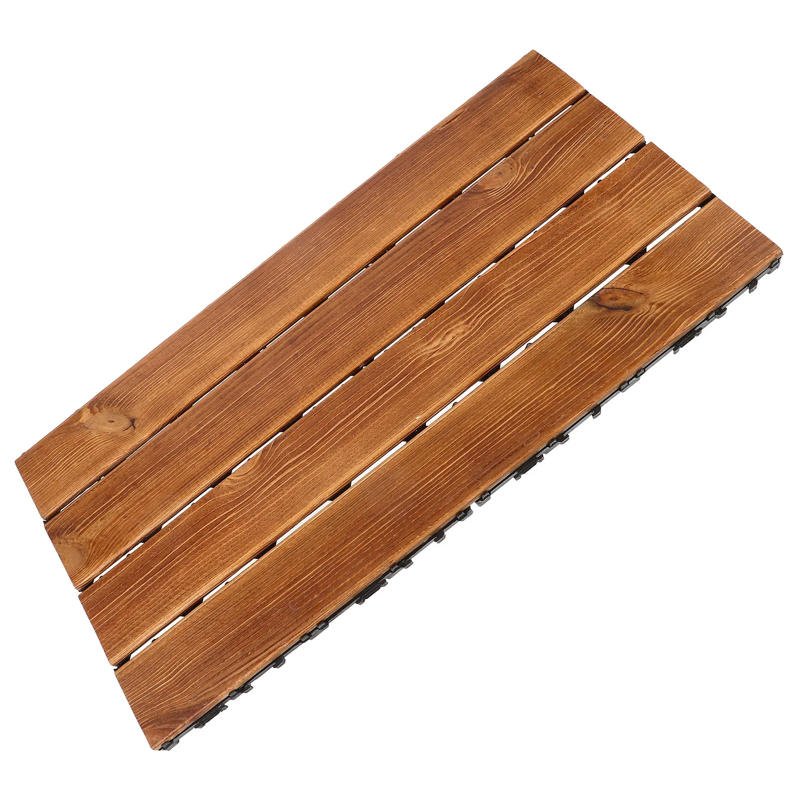 

Carbonized Wooden Flooring Durable Sturdy Safe Practical Interlocking Design Easy Install Balcony Garden Indoor Outdoor Decking