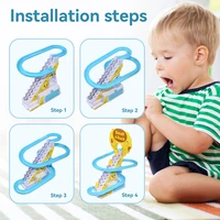 Climbing Stairs Track Toys Electric Duck DIY Rail Racing Track Roller Coaster Toys Set Light Music Educational Toy For Kids Gift 4