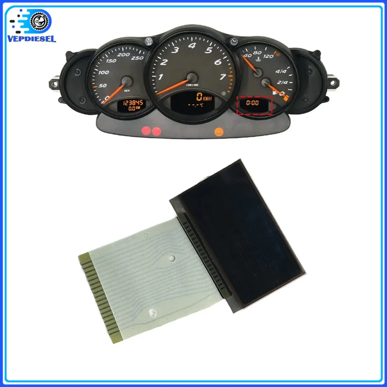 

1pc Right KM Version Display 110.008.721 9866411030070C For Porsche 911 996 Boxster 986 1996-2002 110.008.722 9966411130170C