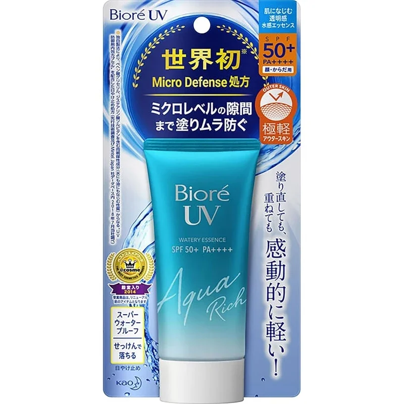 50ml Biore UV Aqua Rich water crema solare Essence Japan Cosmetic SPF50 + PA ++++ cura della pelle crema solare Gel lozione per viso corpo