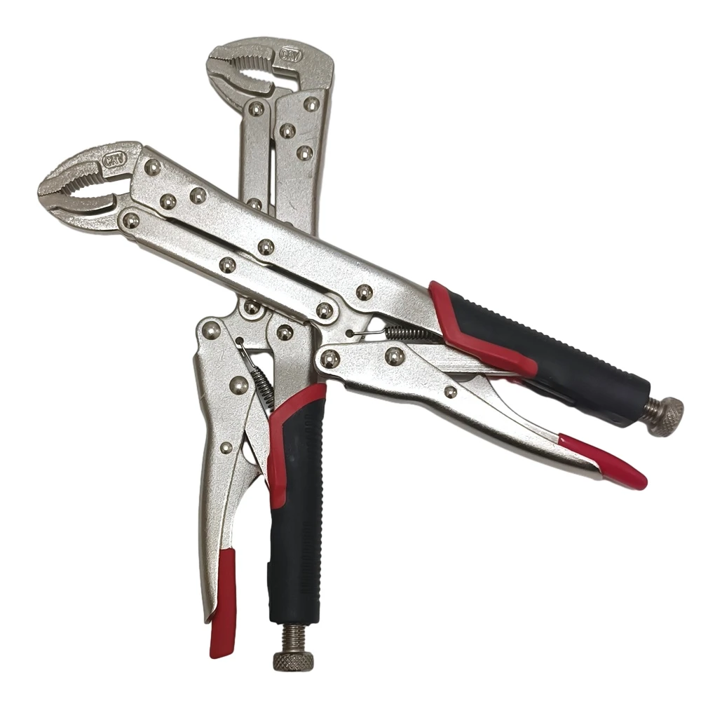 2Pcs 12 Inch Extra Long Reach Vise-Grip TPR Handle Locking Pliers 45 and 80 Degree Hand To Reach Vehicle Repair Tools