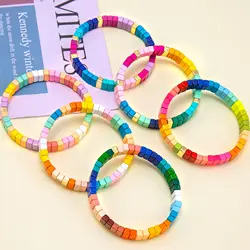 2026 Summer Candy Color Casual Style Enamel Enamel Beaded Custom Stacked Stretch Bracelet Gift Accessories for Women