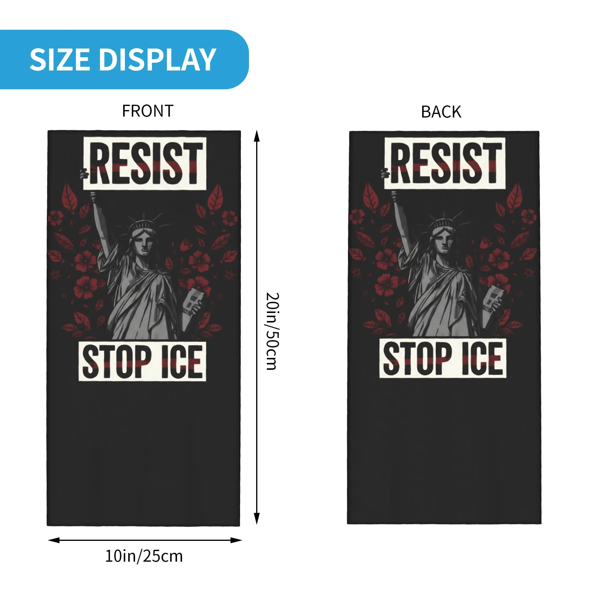 Men ice Out  Anti Ice Minneapolis Abolish Ice Bandana Merch Neck Cover Printed  Face Scarf Warm Balaclava For Cycling Washable