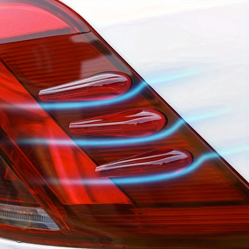 6psc Car Headlight Decorative Stickers, Car Wind Resistance Reduction Spoiler Strips, Taillight Anti-Collision, Car Accessories
