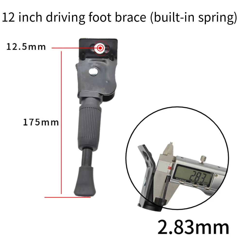 Bike Side Kickstand Ebike Kickstand Thickened Foot Support Anti-fatigue Spring Black Kickstand Excellent Workmanship