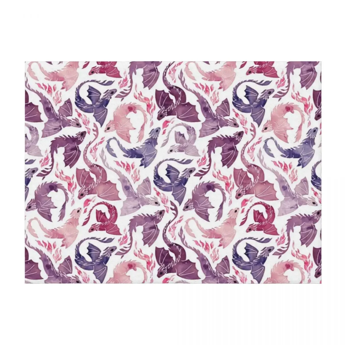 

Dragon fire pink & purple Throw Blanket For Baby cosplay anime Furry Flannel Fabric Blankets