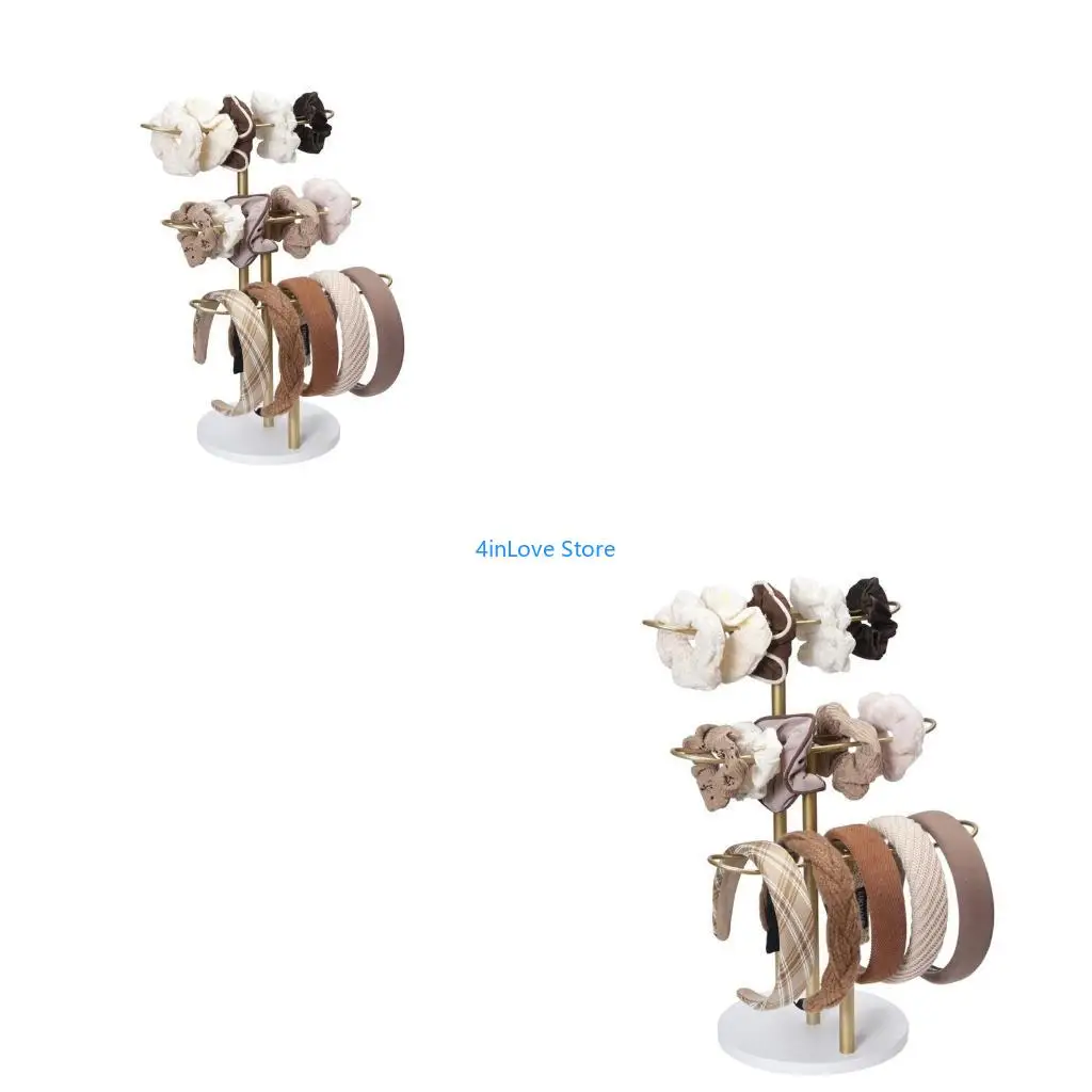 

T4MD Stylish Gold Headband and Jewelry Organizers Rack Sturdy Alloy Space Saving Designs Display for Accessories