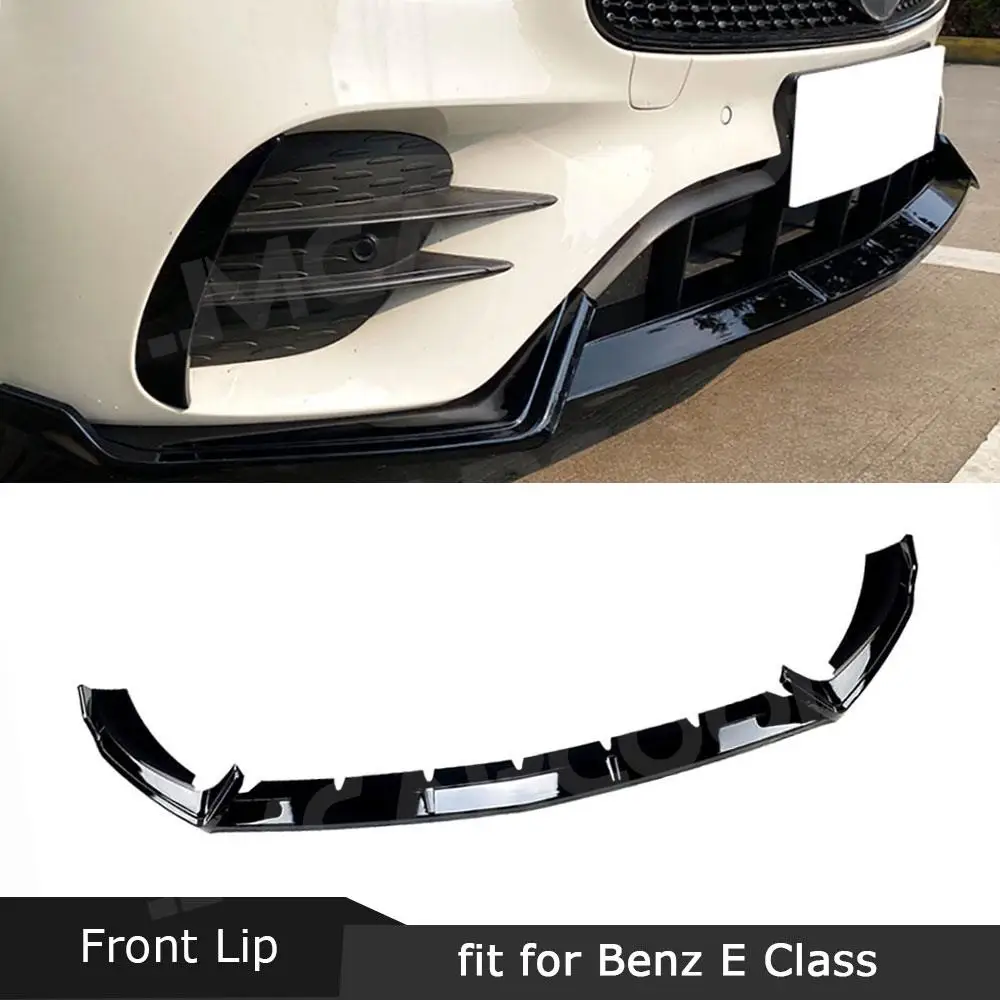 

Front Lip Bumper Chin Spoiler For Mercedes Benz E Class W213 E260 E300 E53 2021- 2023 Guard Protect Cover BodyKit ABS Material