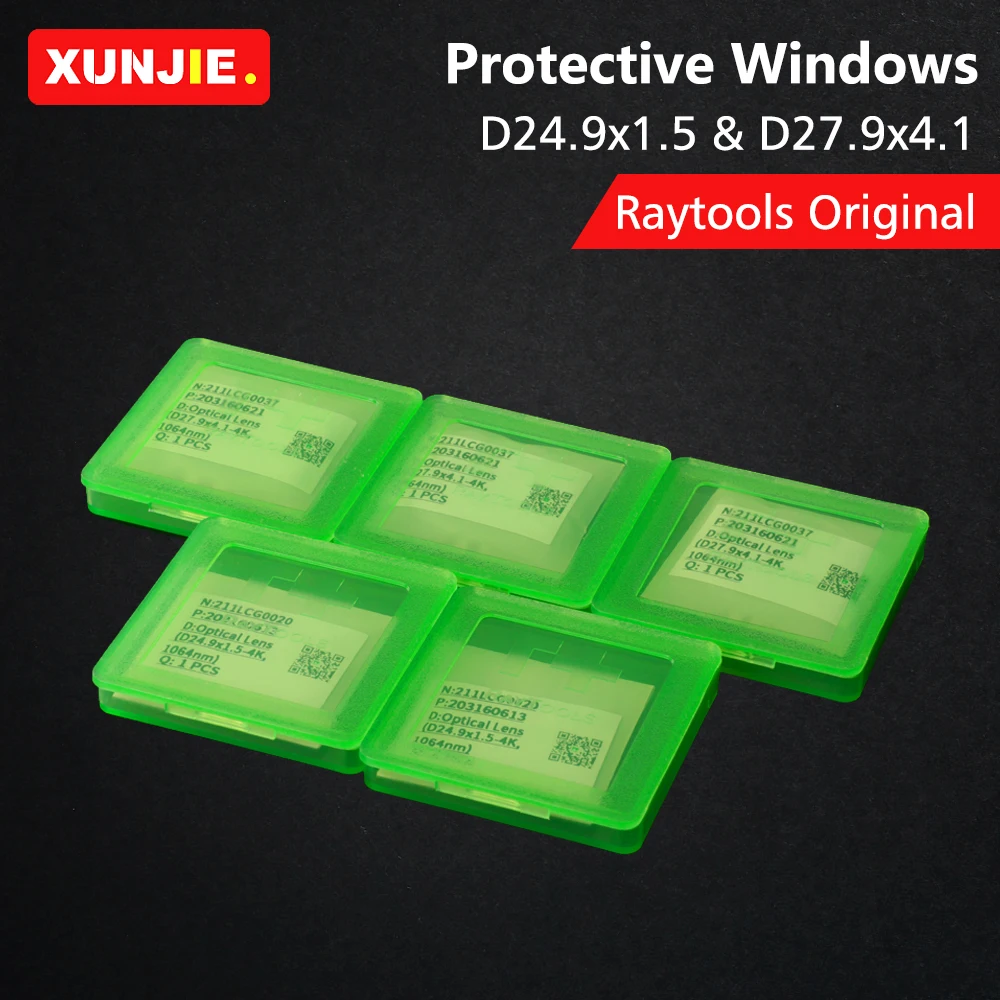 XUNJIE Raytools Original 27.9x4.1mm 211LCG0037 Protective Windows 24.9x1.5 specchietti muslimatici per Raytools testa Laser in fibra