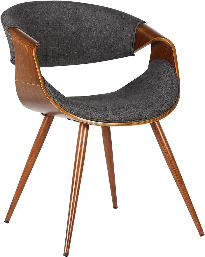 Butterfly Dining Chair in Charcoal Fabric and Walnut Wood Finish 22D x 21W x 29H in