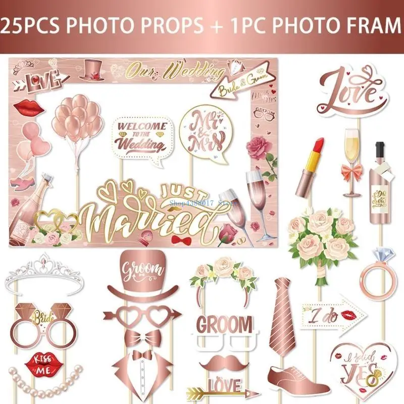 896B Colorful Wedding Photo Booth Props and Frame To Enhances Your Party Atmospheres