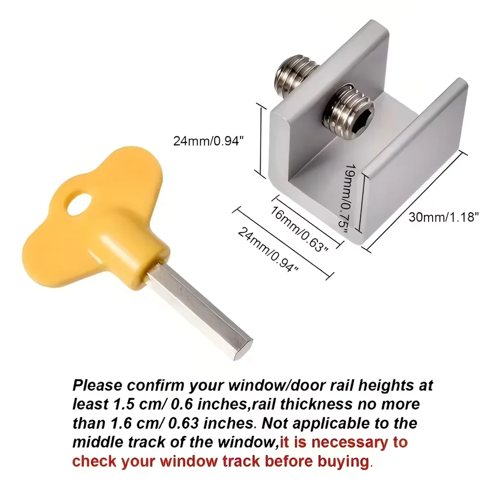 Non Perforated Window Lock Buckle with Buckle Fixed Alloy Screen Window Sliding Window Child Safety Lock Household Anti-theft