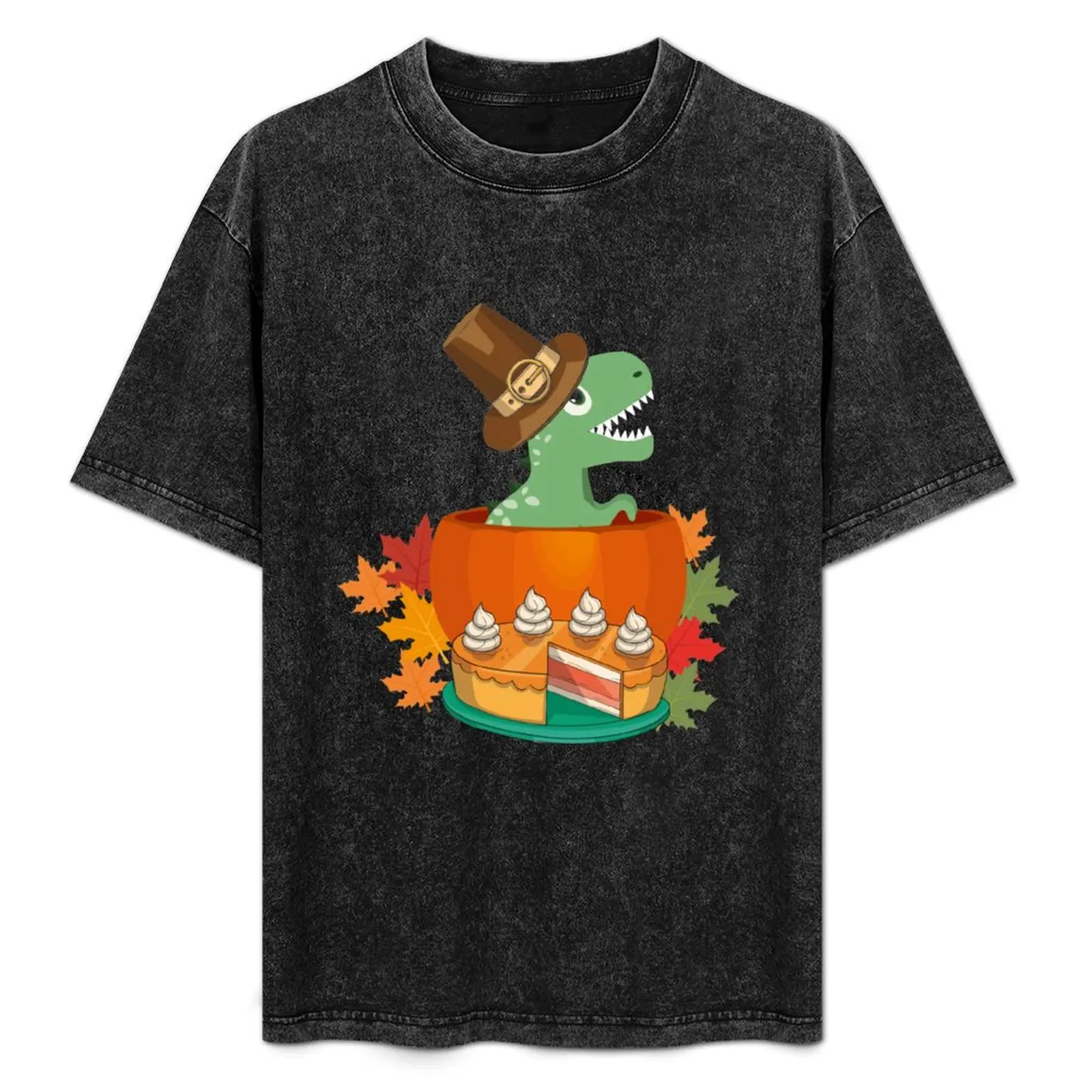 Pilgrim Trex Dinosaur Pumpkin Pie T-Shirt vintage clothes anime clothes anime t shirts man t shirt oversized t shirts for men