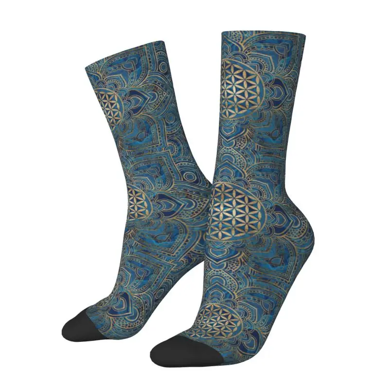 Cool Flower Of Life In Lotus Mandala Socks Women Men Warm 3D Print Buddhism Sports Basketball Socks