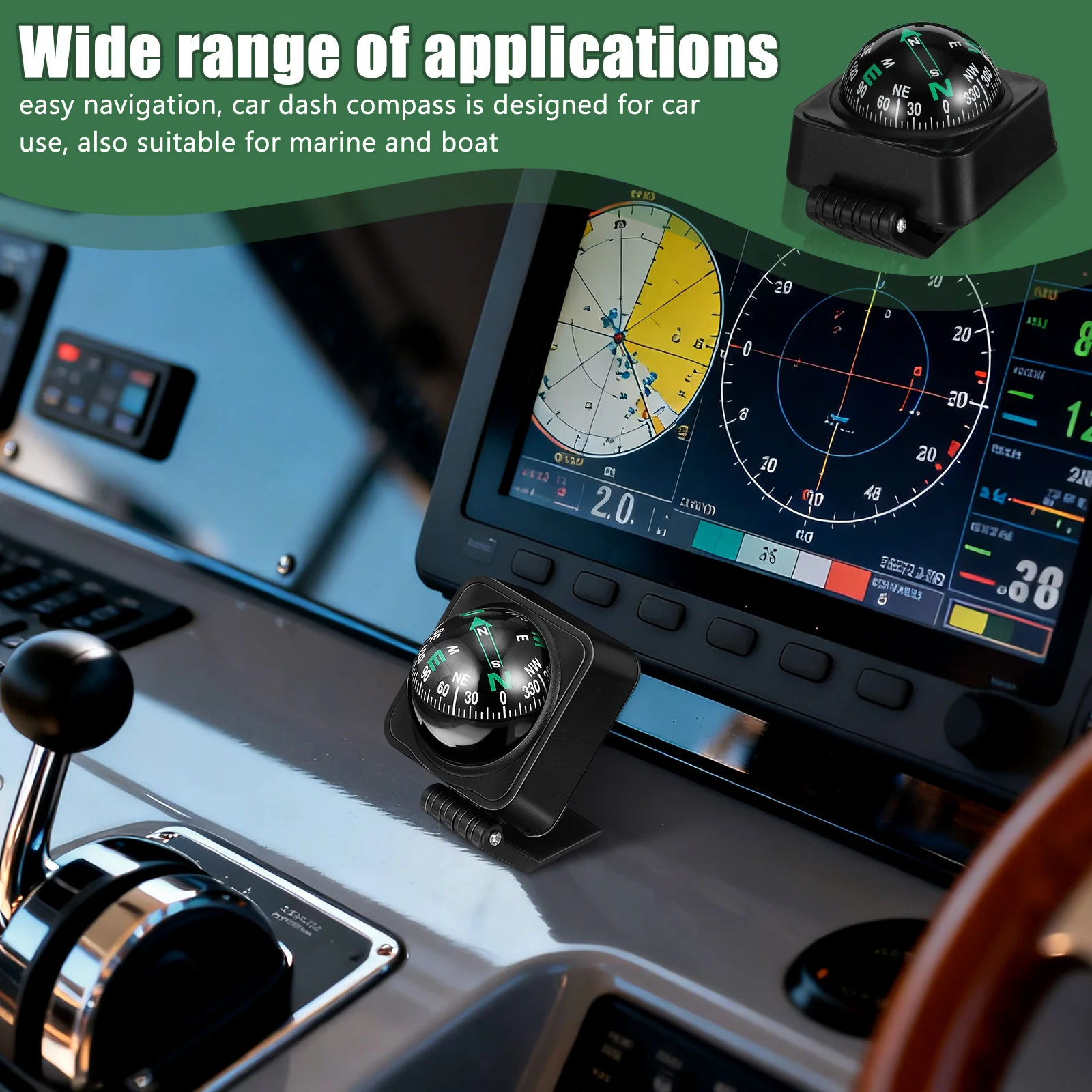 

Car Compass Ball High Precision Dashboard Ornament for Auto Marine Boat Navigation Compass for Boat Car Dashboard Accessories