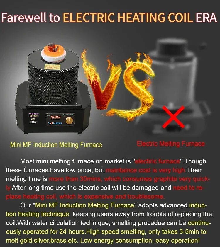 For Sale 1KG Mini Medium Frequency Electric Furnace Induction Melting Furnace Smelting Furnace