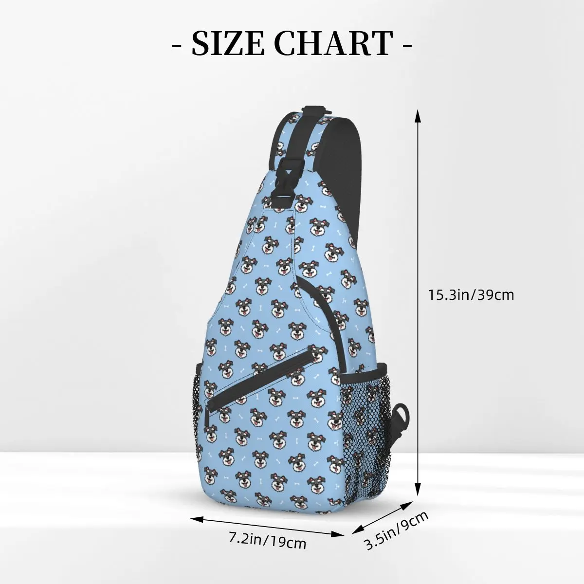 Mochila con diseño de Animal para perro Schnauzer, morral de hombro cruzado para el pecho, mochila de viaje, senderismo, regalo