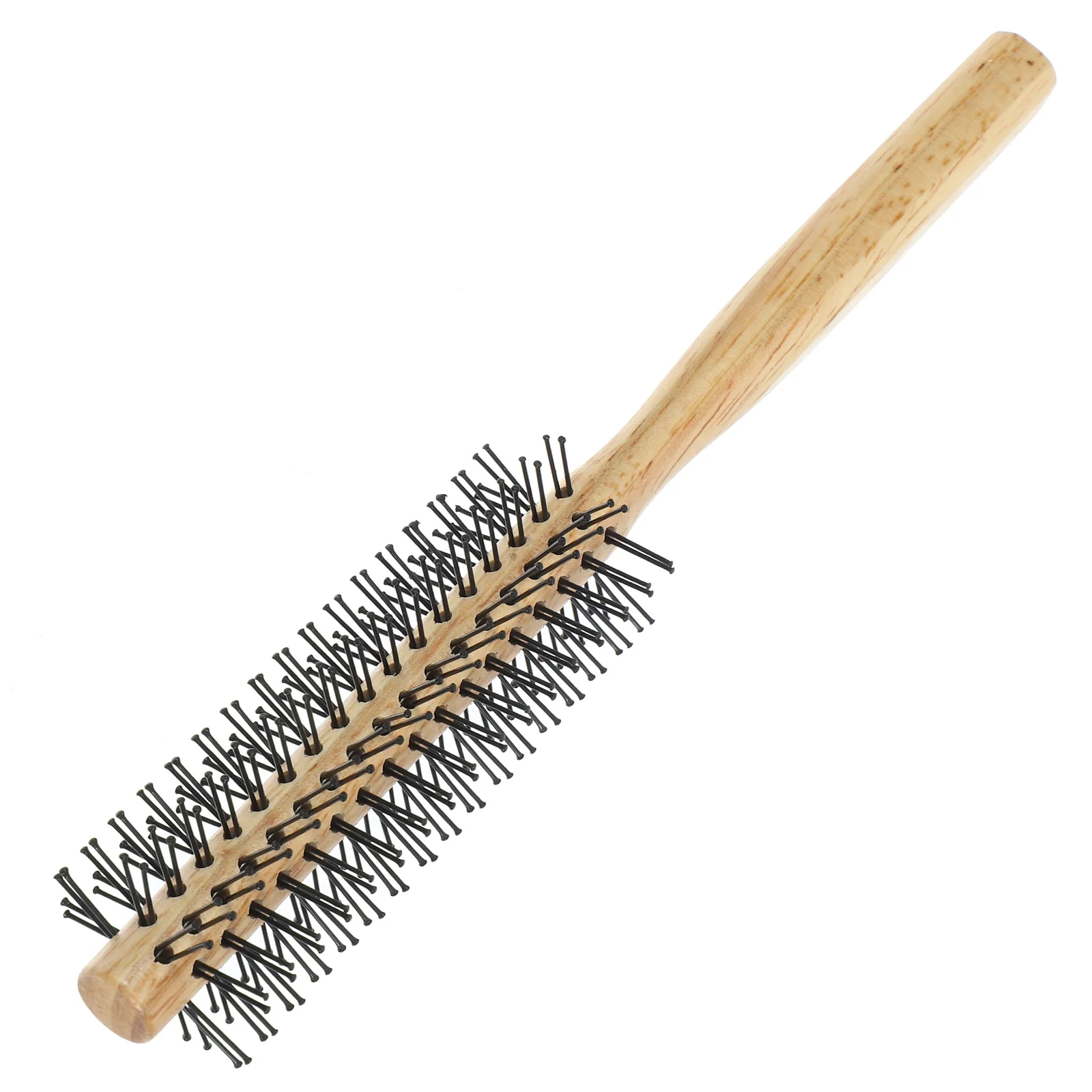 

Mini Curling Comb Hairbrush for Curly Styling Thick Wooden Roller Round Blow Drying Hairbrushes Women