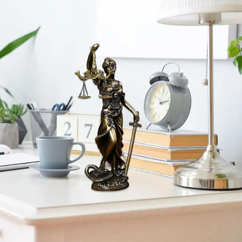 Themis Goddess Of Justice Statue Greek Mythology Ornaments Fair Angel Sculpture Tianping Gods Astraya Vintage Home Decoration