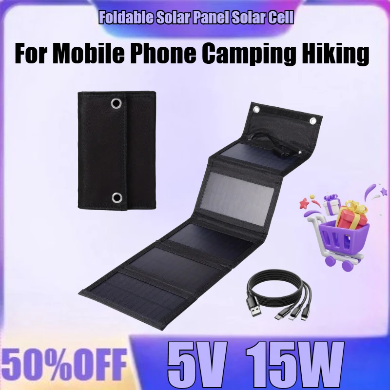 

Foldable Solar Panel Solar Cell Portable Folding Waterproof Solar Panel Charger for Mobile Phone Camping Hiking