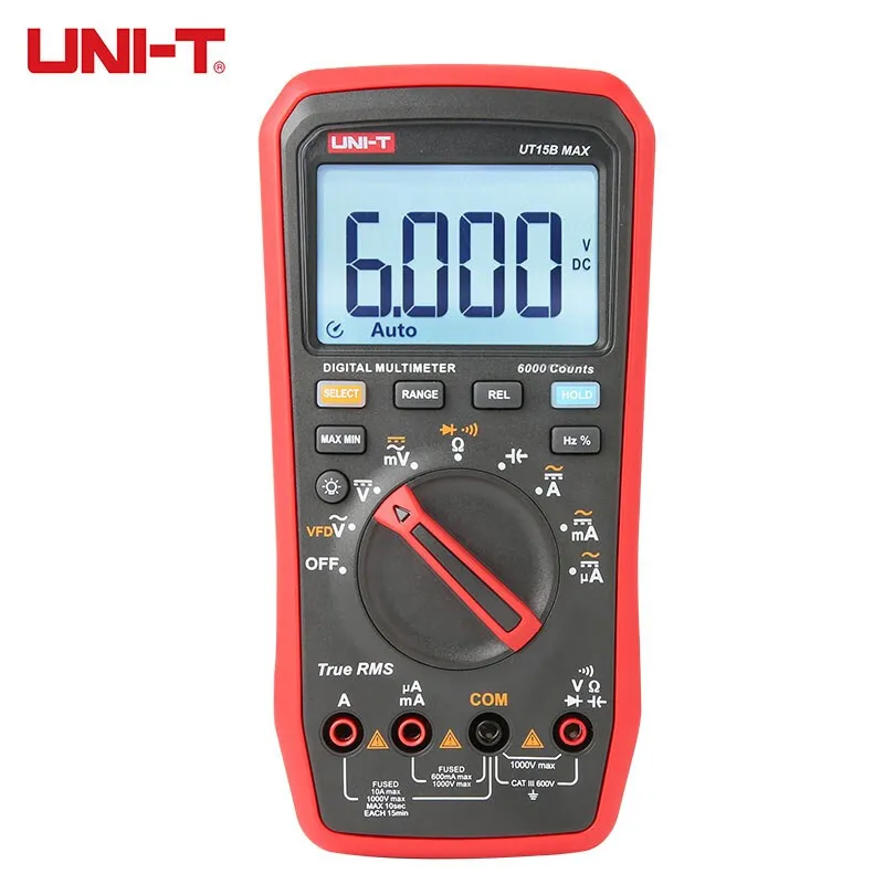 UNI-T Digital Multimeter Meter UT15B/17B/18B MAX True RMS 1000V AC DC Multimeter Voltage Tester With V.F.D function 6000 Counts