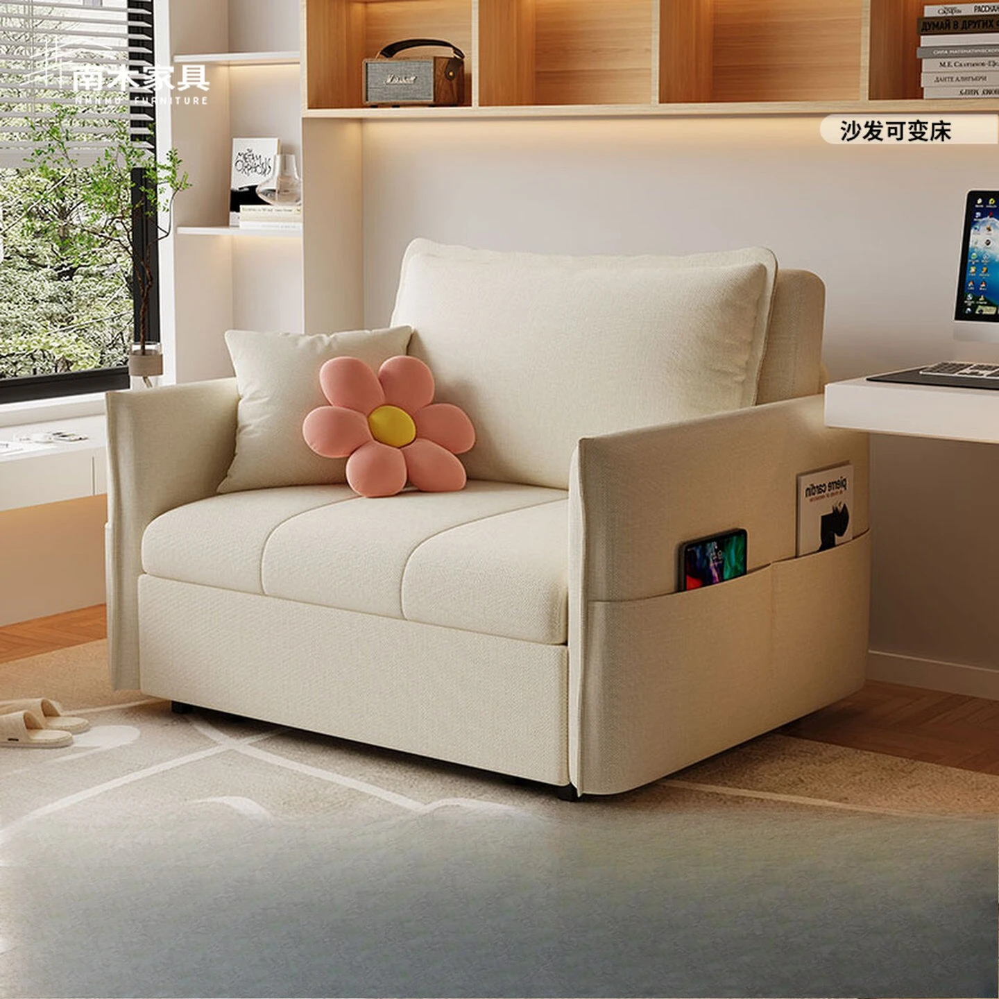 

Sofa bed folding dual-purpose 2025 new cotton and linen single multi-functional pull-out living room balcony small apartment