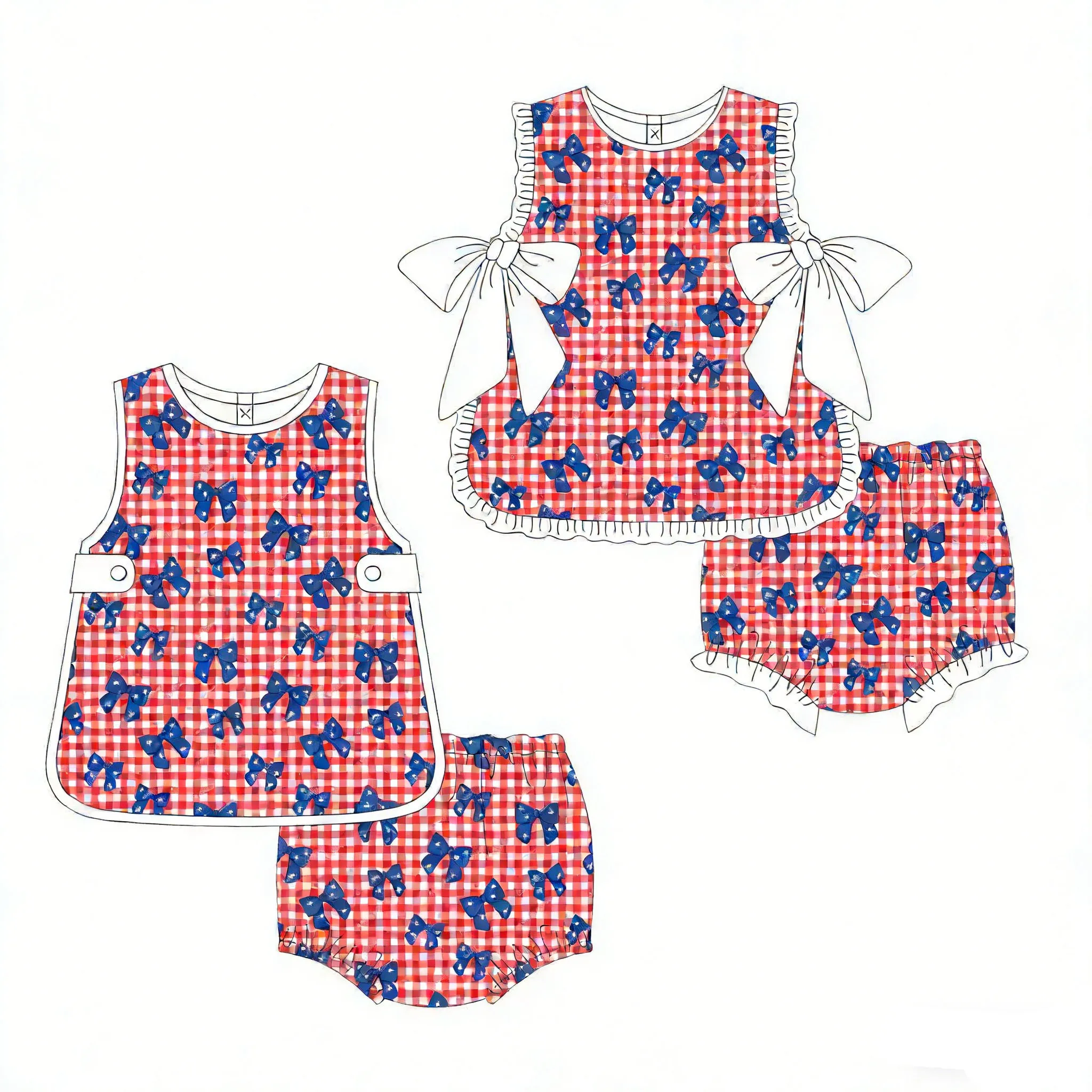 

Оптовая продажа: Детский комплект на 4 июля – топ без рукавов с бантом и шорты на резинке, с принтом флага и звезд, 2 предмета