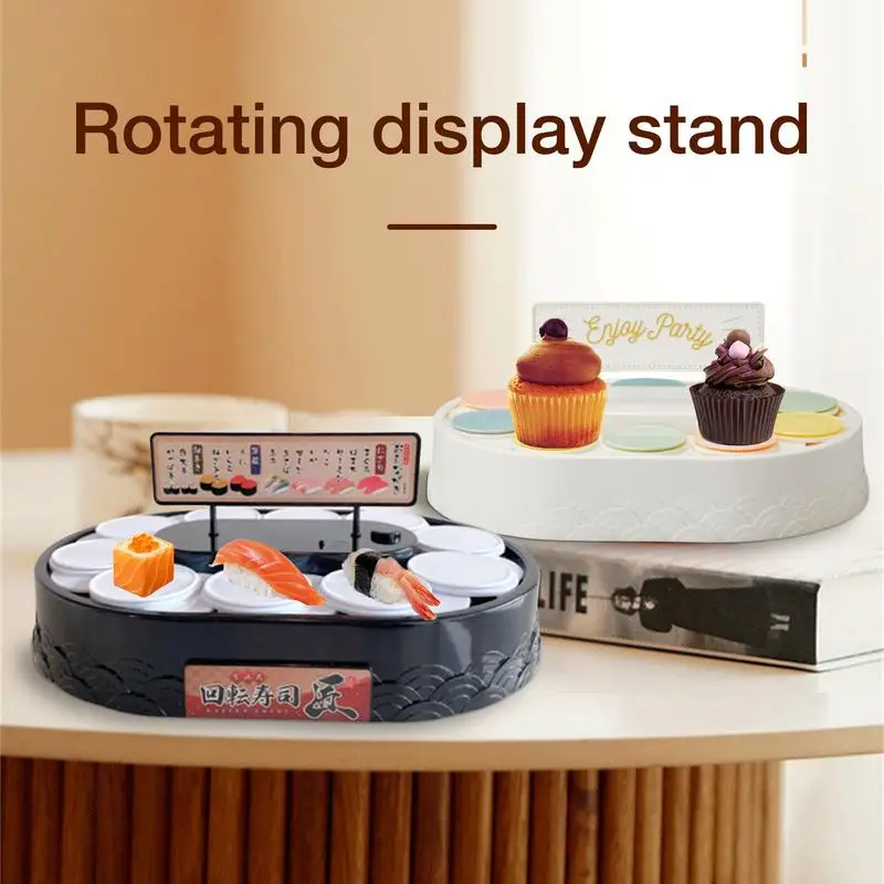 

360 Degree Automatic Rotary Sushi Machine Conveyor Sushi Dessert Cupcakes Turntable Display Stand Wedding Birthday Party Supply