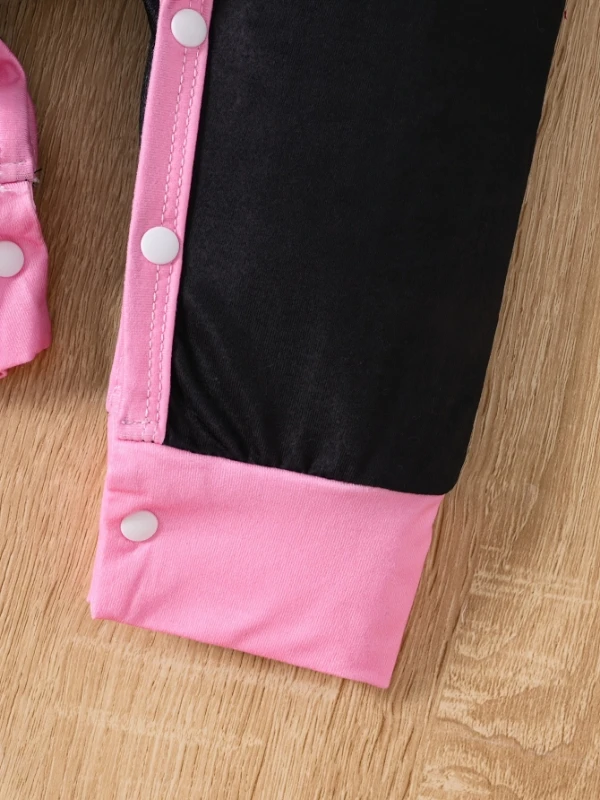 طفلة 2 قطعة الزي | رومبير مطبوع عليه تاج "أميرة ماما" + عصابة رأس على شكل فيونكة | طقم نيسيي بأكمام طويلة #5