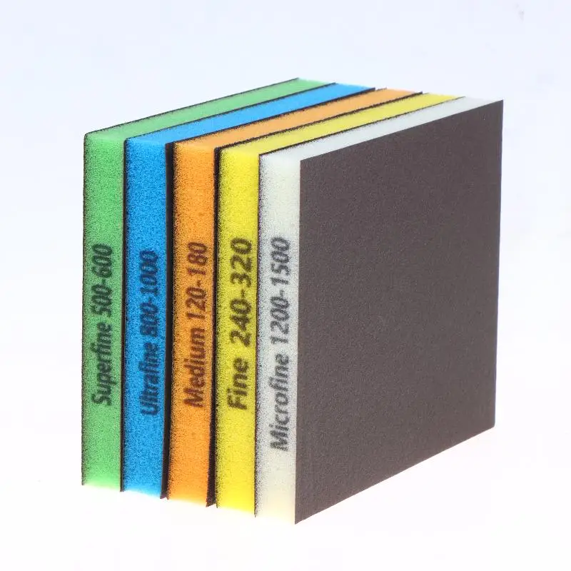【L】8Pcs Double Sided Sponge Sanding Pads Portable Car Furniture Polishing Assorted Grits 120 To 1500 view 2