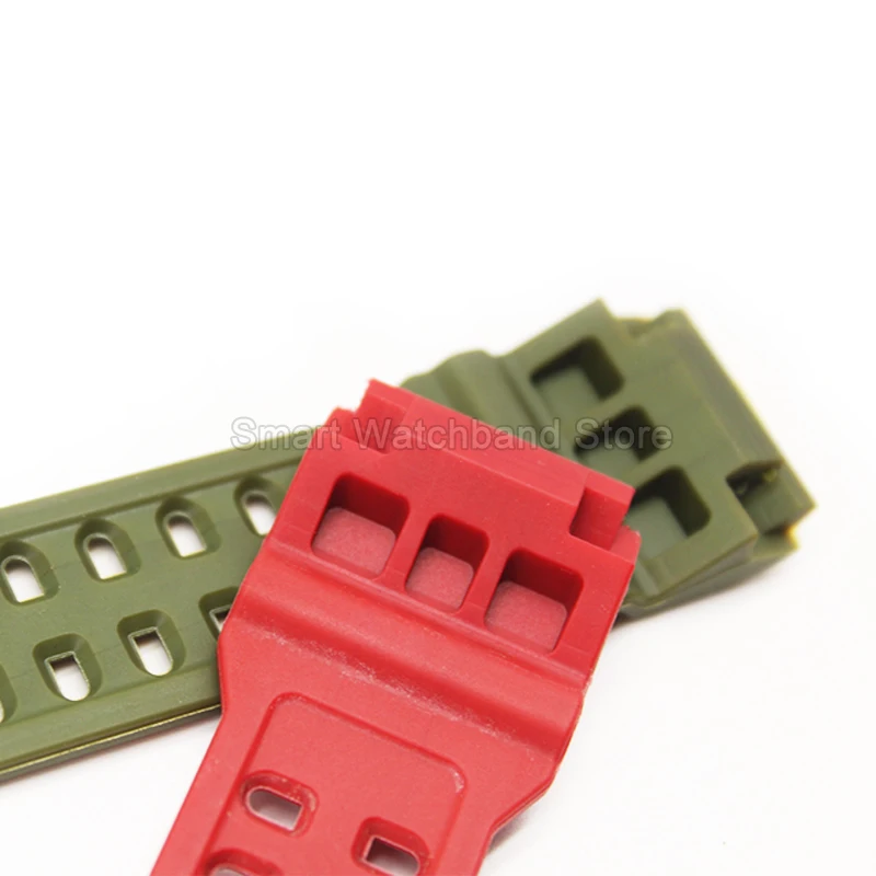 ل كاسيو Mudmaster GWG-100/GSG-100 رمادي/كاكي/أحمر الراتنج حزام ساعة مشبك خاص حجم خاص مقاوم للرطوبة شريط متين