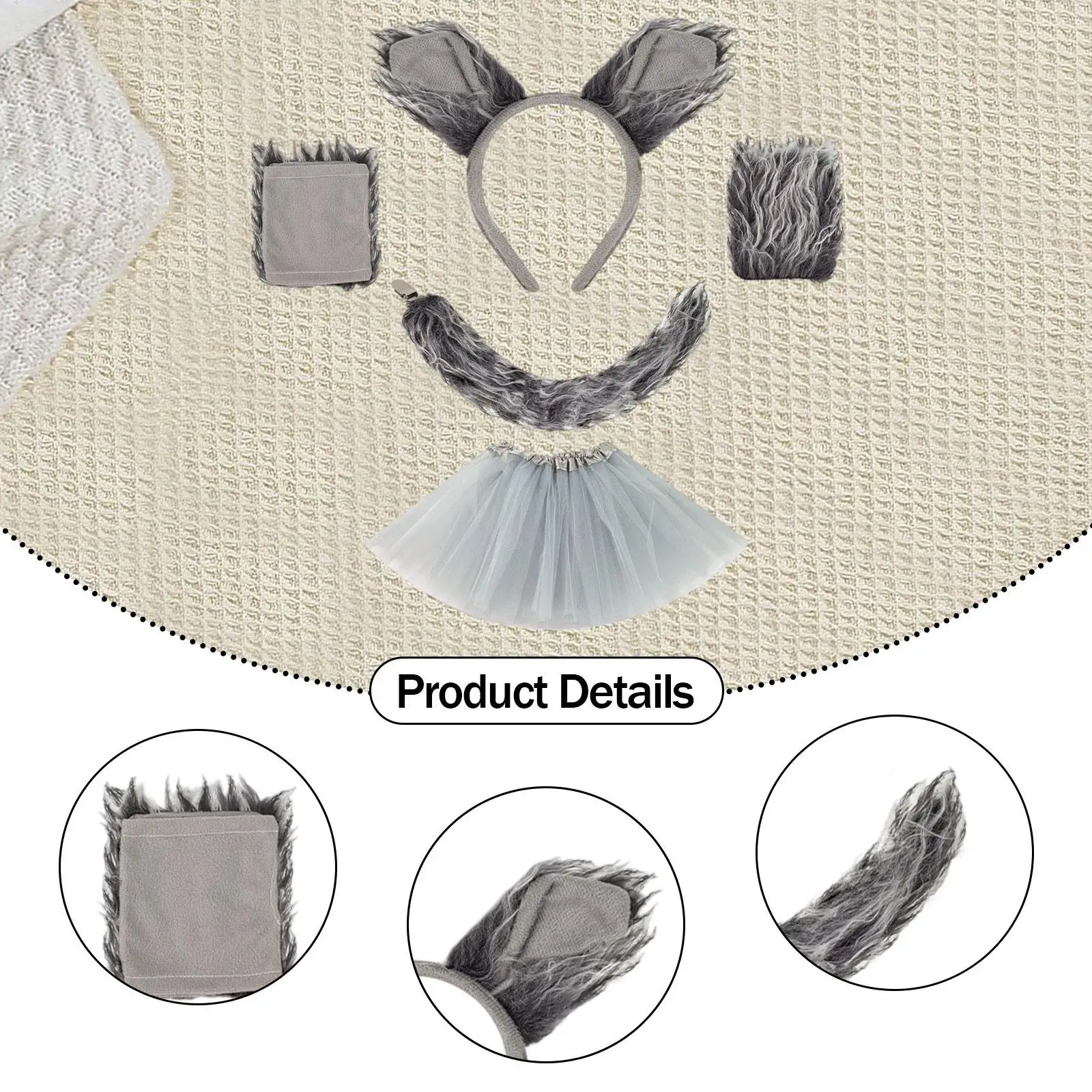 مجموعة أزياء المستذئب، لعب الأدوار، قفازات المباو، للفتيات والأطفال والنساء والأطفال والكبار