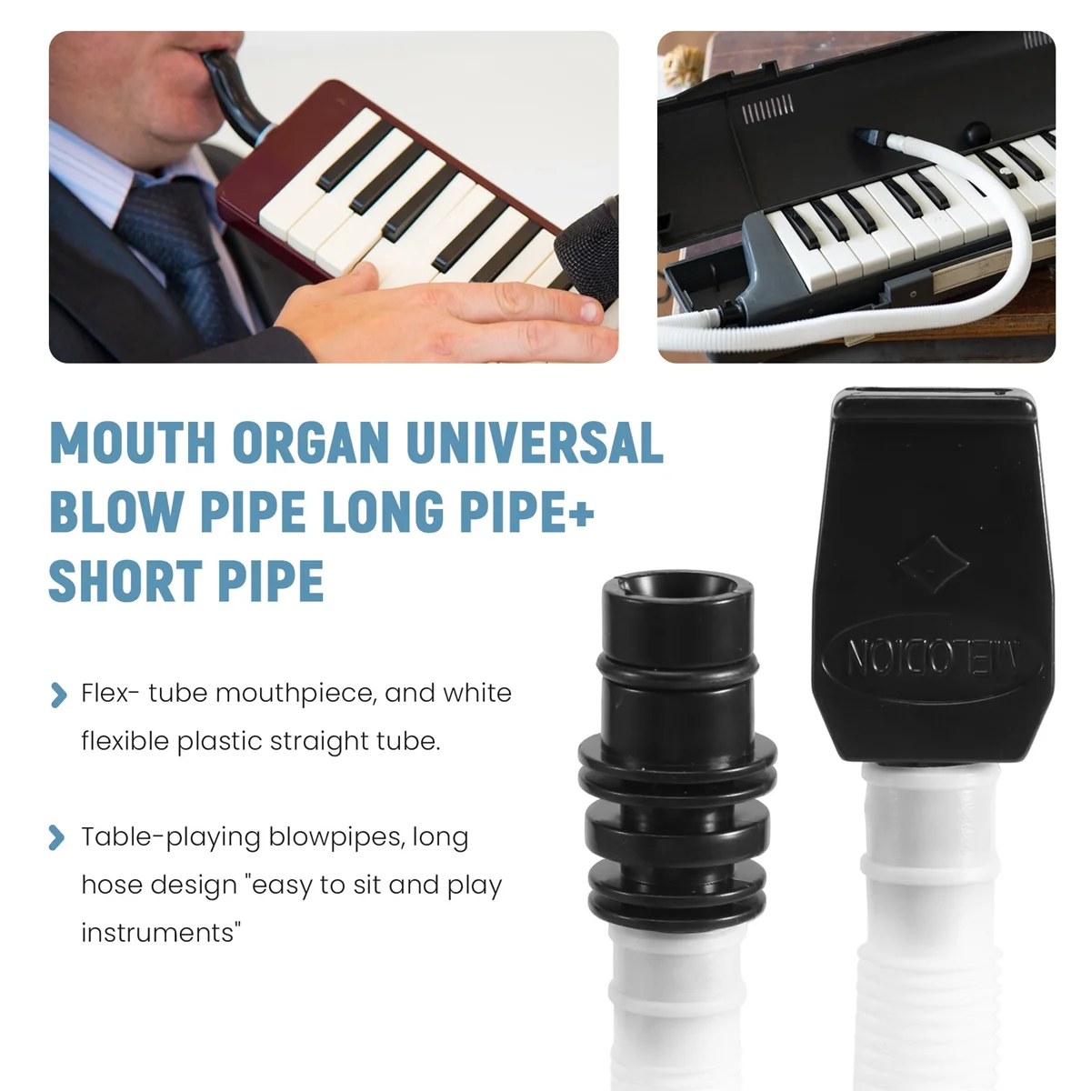 Flexible Tube Mouth Organ Pianica Mouthpiece Musical Instrument Accessories for 32 / 37 Key Melodica