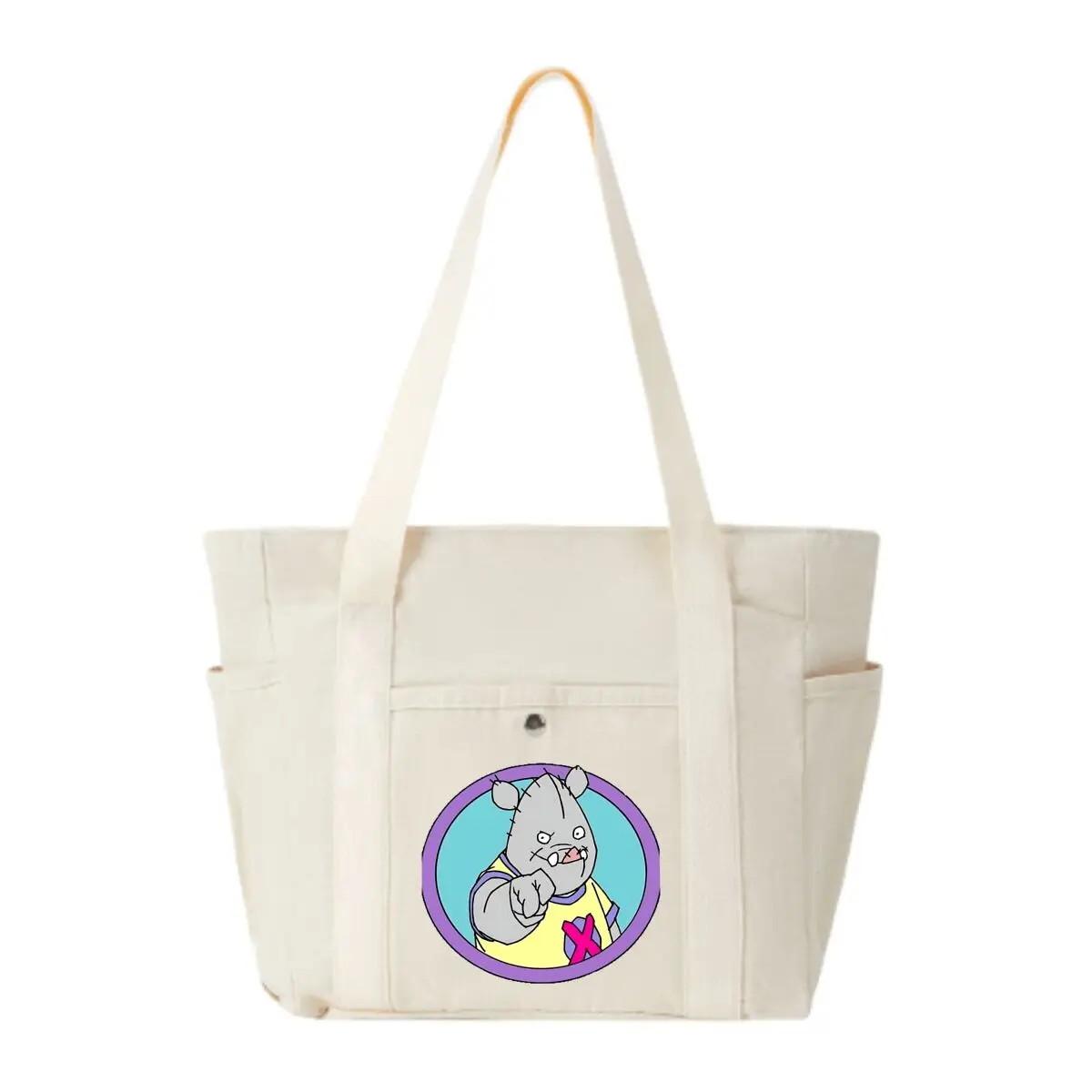 

Холщовая сумка большой емкости с рисунком носорога, женская простая корейская версия для отдыха и поездок на работу