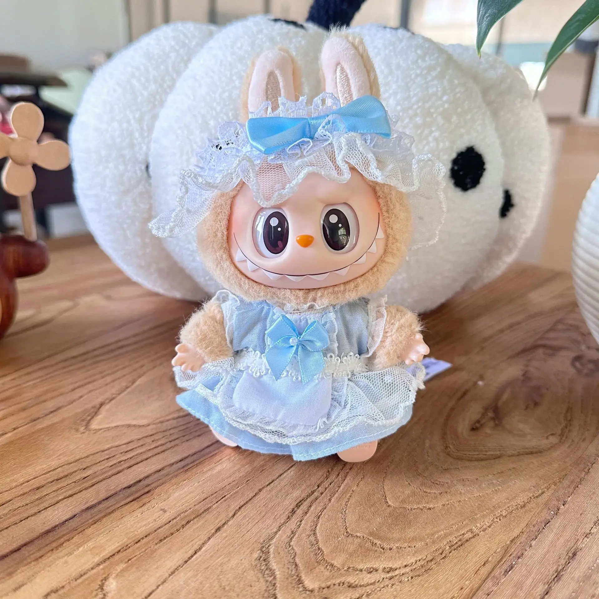 For Labubu I II Cloth Poppenkleertjes Meid Gaas Rok Kleding Outfit Accessoires Voor Korea Kpop Labubu  paarse jurk Kleding