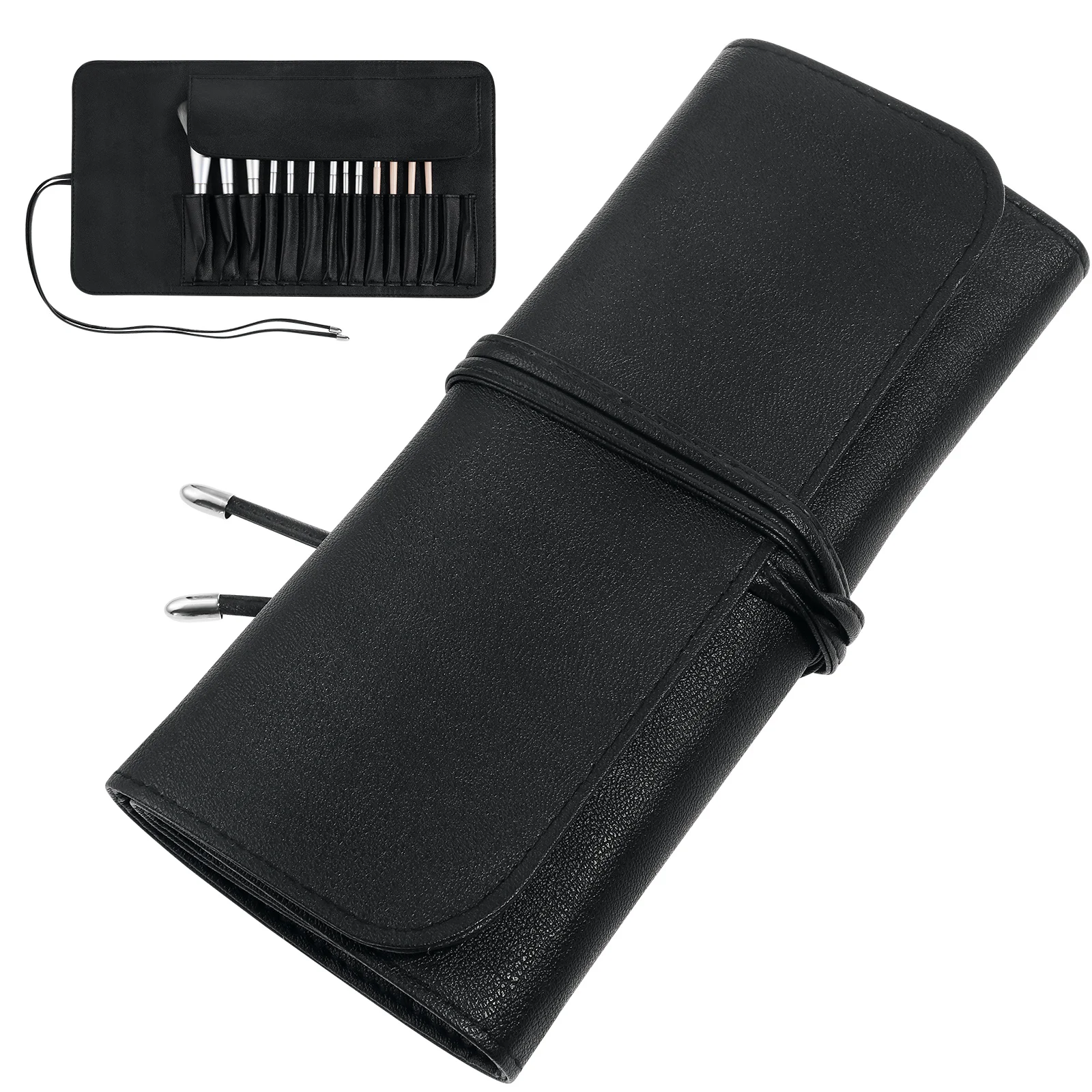 15Pcs Brush Bag PU Portable Lightweight Makeup Storage Case Travel Makeup Organizer Pouch Bag