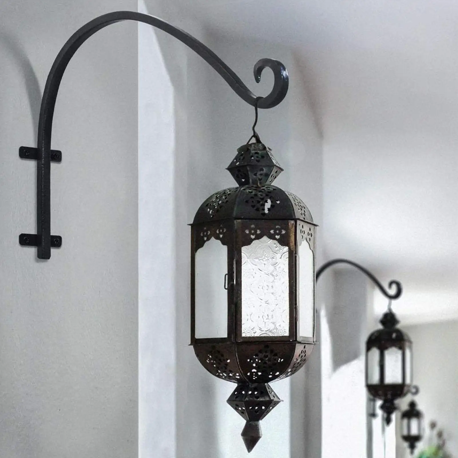 

Вешалка для горшков с растениями, сверхмощная квадратная стальная настенная вешалка для цветочного горшка, крючок для квартиры, балкона, городских патио, ресторана, встречников