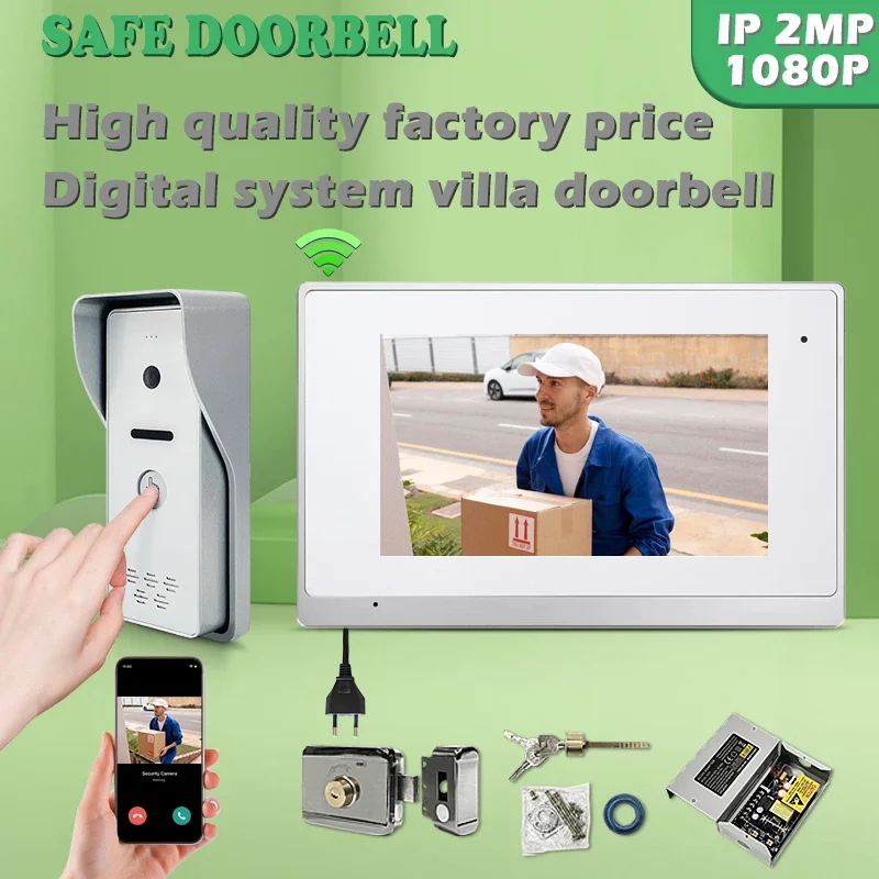 

China Factory 7'' Touch Sound Button To Adjust Volume Intercoms For The Apartment Doorbell Villa Kit With Promotional Price