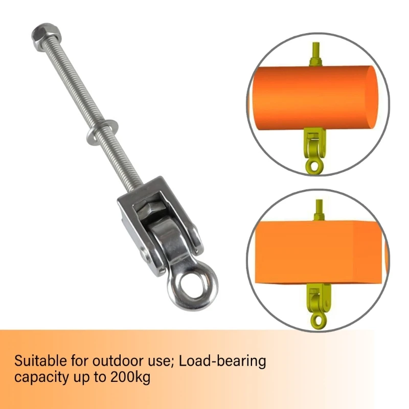 Colgadores oscilantes resistentes R2LD con rodamiento, gancho oscilante inoxidable, soportes tornillo acero inoxidable,