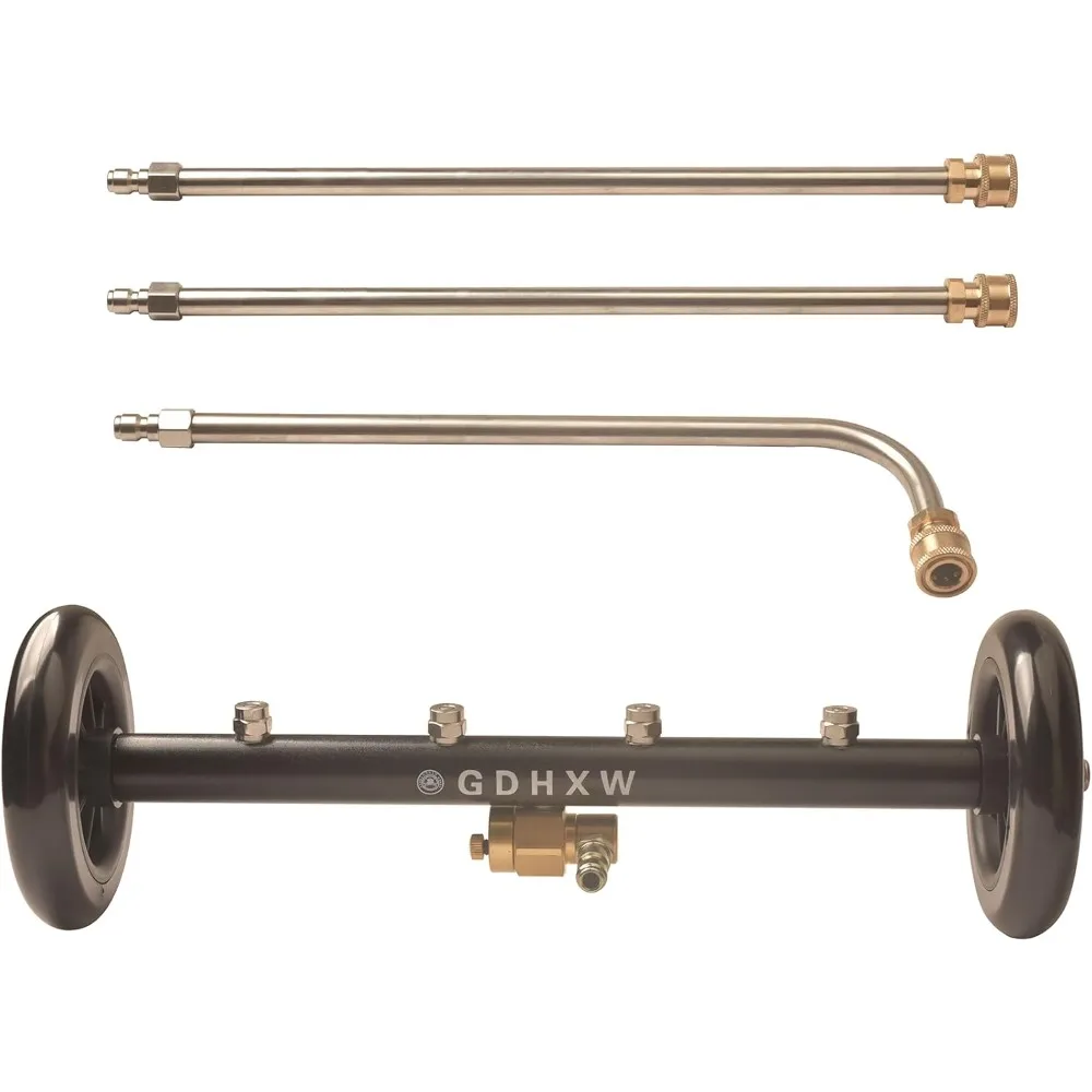 

GDHXW Dual-Function Undercarriage Cleaner 16 Inch,Water Broom for Pressure Washer with 4 Nozzles Under Car Washer Attachment 3 E