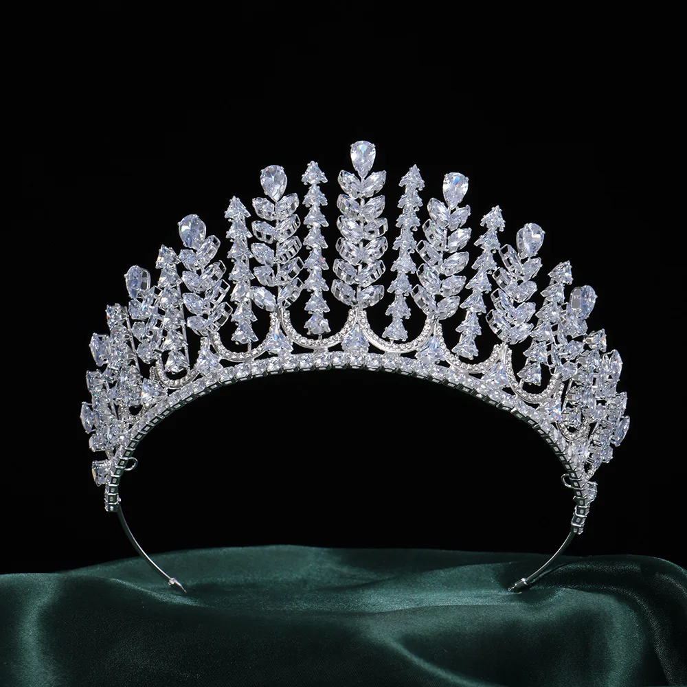 

Crystal Crowns For Wedding Bride Headdress CZ Princess Queen Bridal Tiaras And Crowns Women Prom Party Hair Jewelry Headpieces