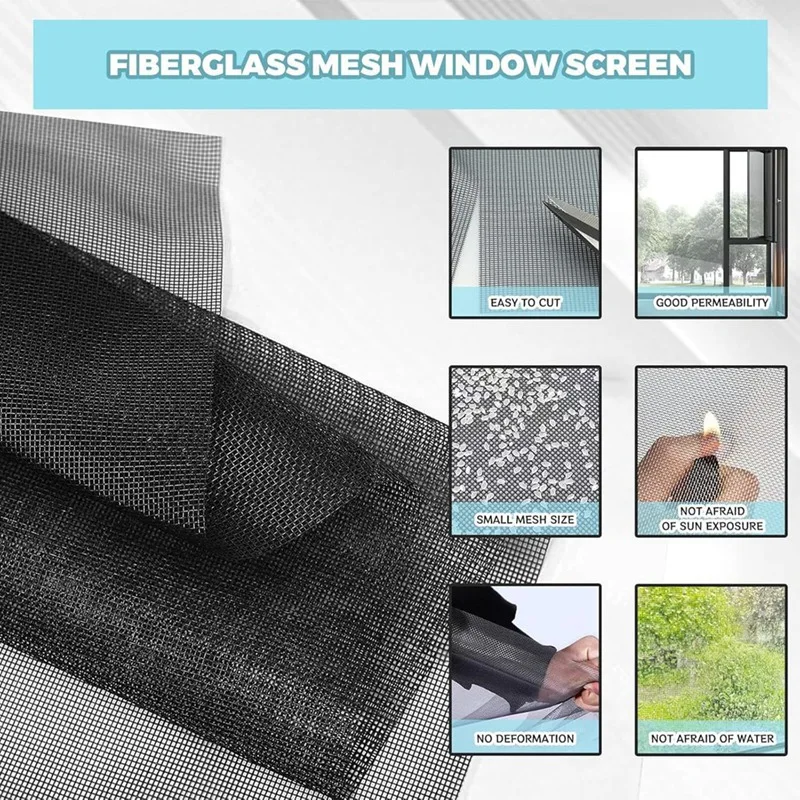 Kit de reparación de puertas de pantalla de ventana, kit de reemplazo de pantalla de ventana con rodillo de rodamiento de acero/nylon