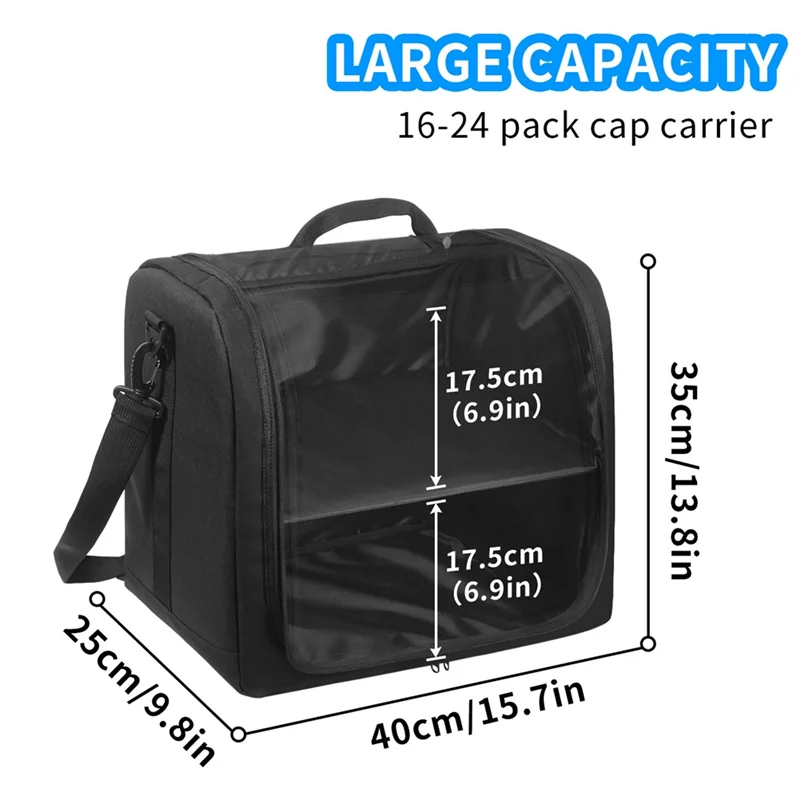 حقيبة قبعة A18E لقبعات البيسبول، حقيبة تنظيم القبعة للسفر والتنقل، تخزين قبعة Snapback، حقيبة حامل حامل القبعة