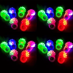 6/12/18Pcs LED Press Glow Strawberry Ring Birthday Party Prom Christmas Halloween Carnival Party Gift Decoration Children Reward