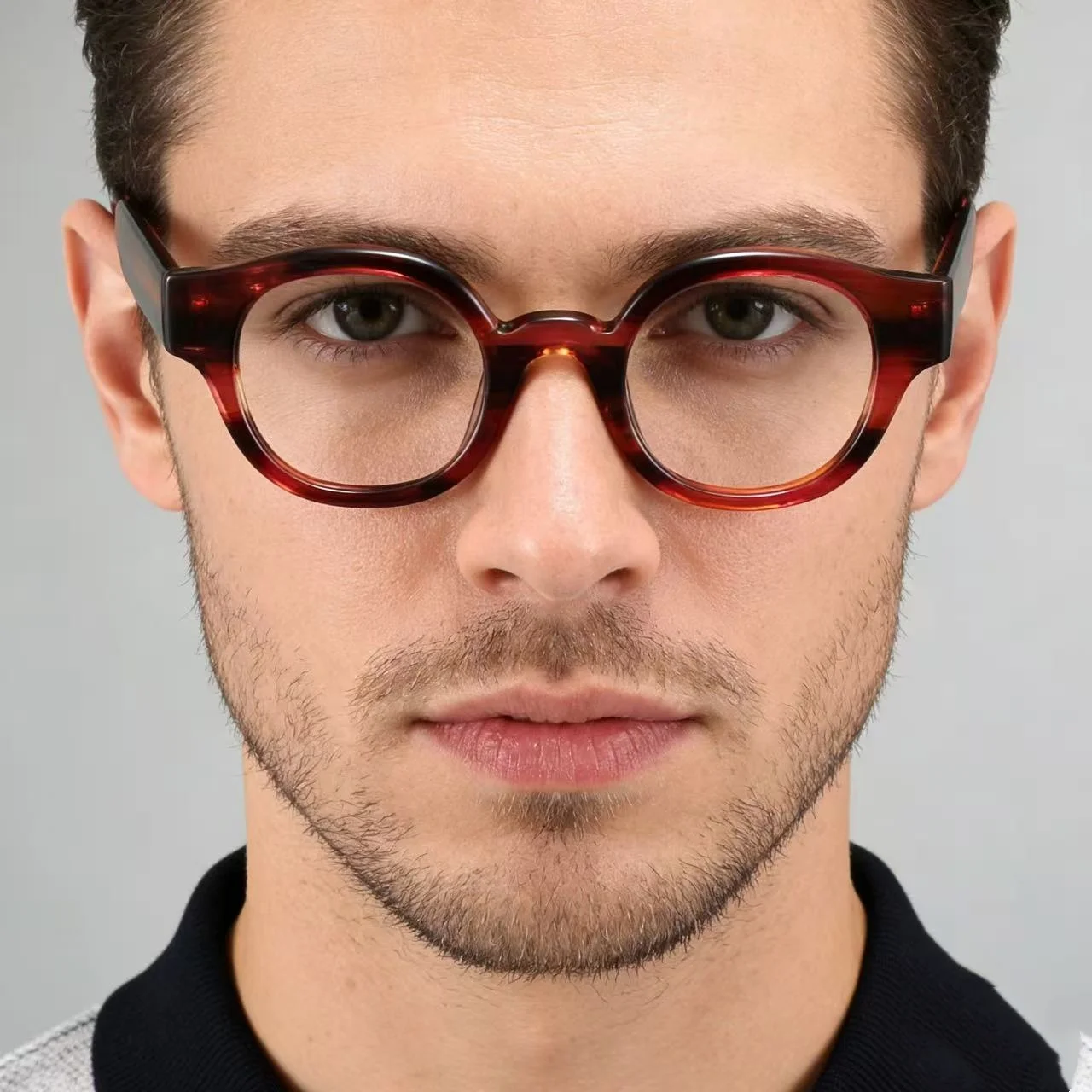 Acetate Eyeglasses Frames Thick Material Oval Frame Glasses Men Women Vintage Luxury Brand Design Glasses