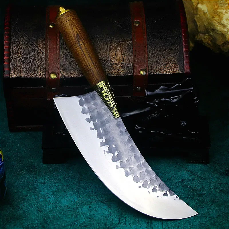 

China Longquan circular arc slicer Knife Chef knife meat stand boning knife killing fish slaughtering outdoor