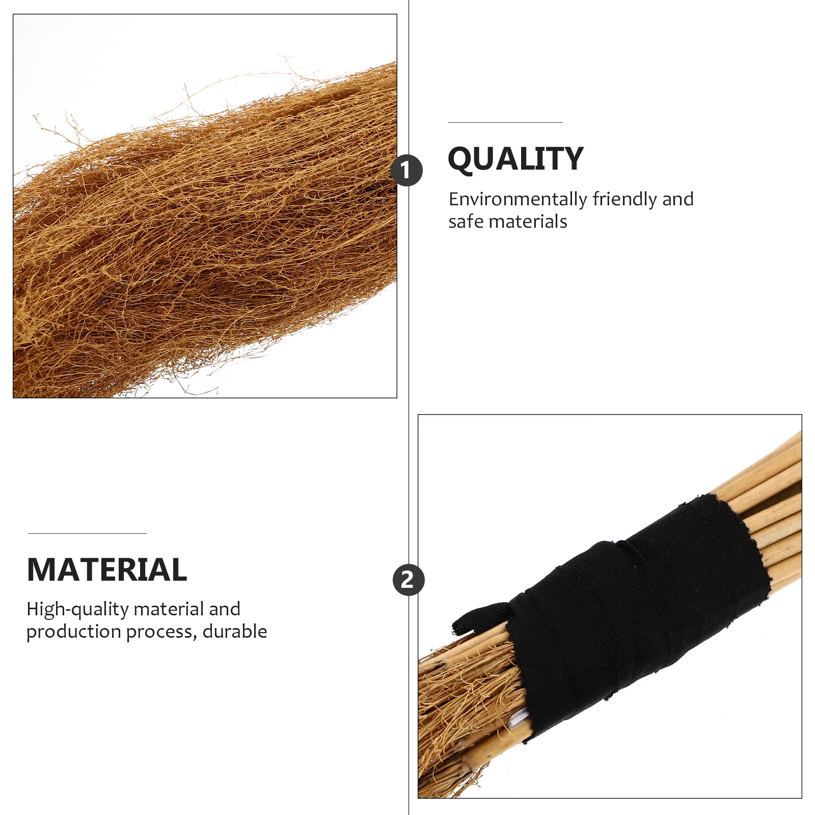 Straw Halloween Wizard Besom Decorative Broom Witch Prop Craft Supply Adult Costumes