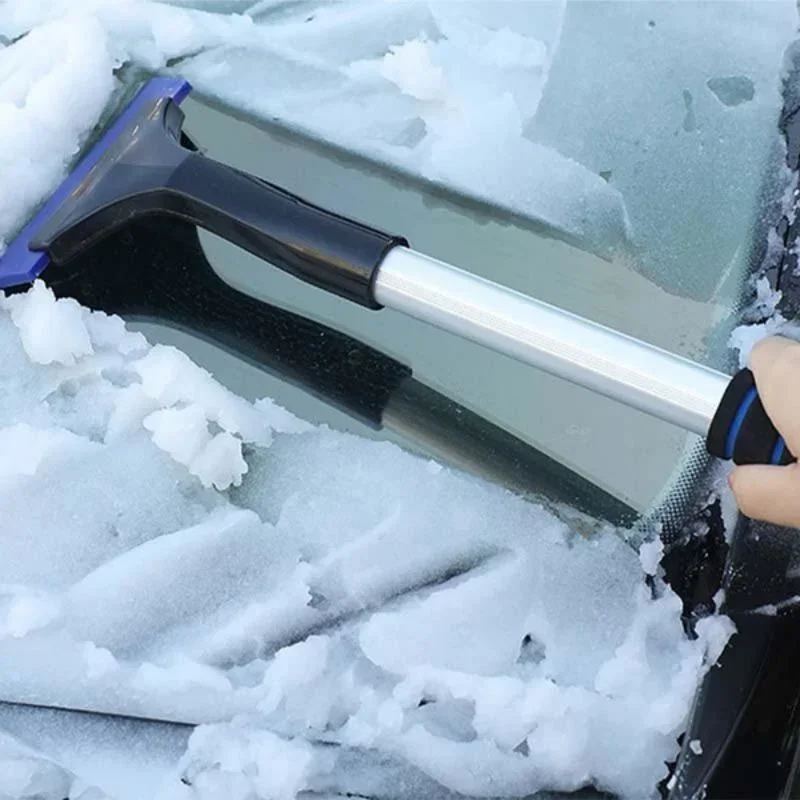 Extendable Aluminum Ice Scraper Snow Brush for Car Windshield Telescopic Extra-long Snow Shovel